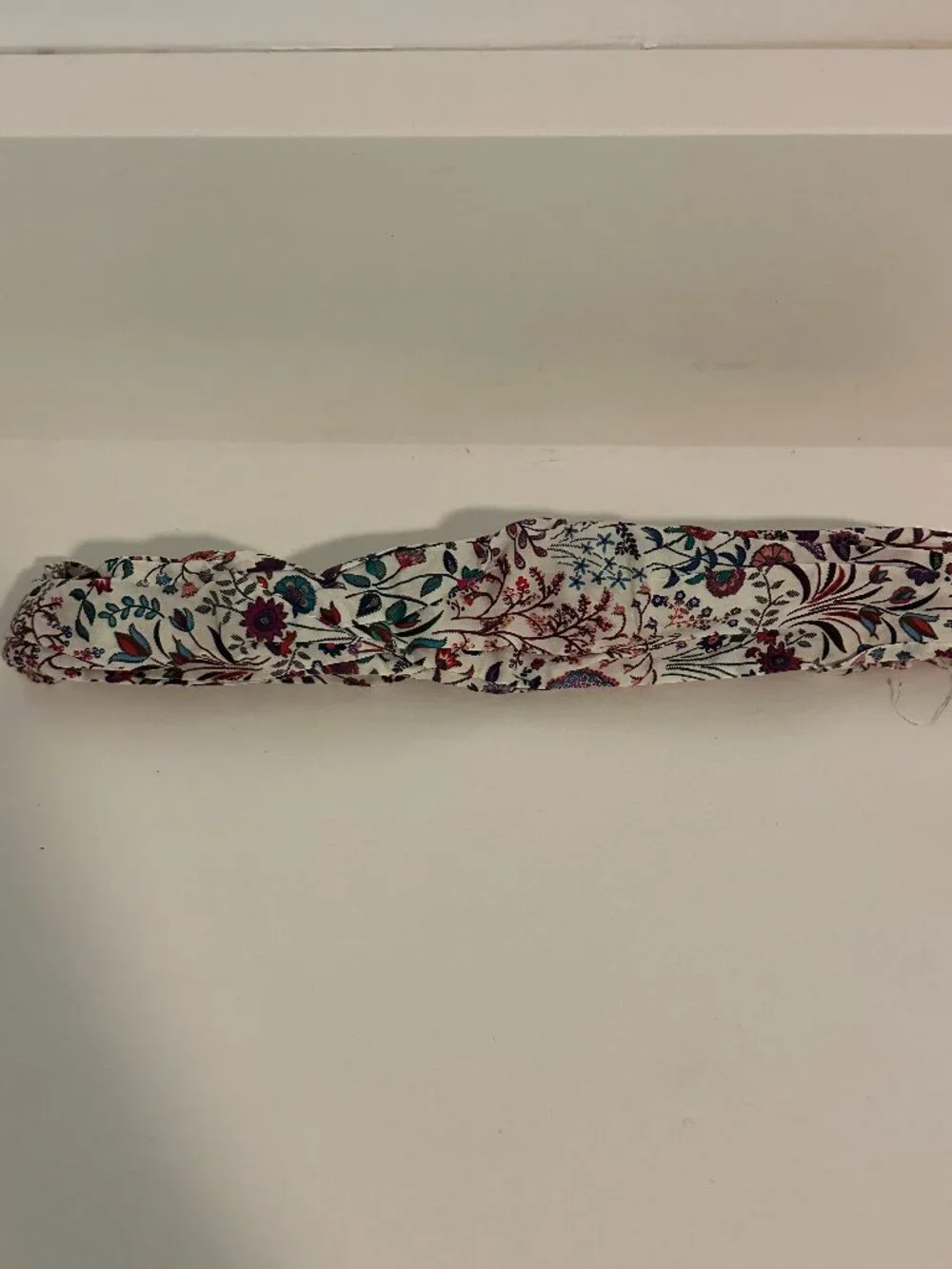 J.Crew Floral Twist Headband Ivory Multicolor Elastic Back